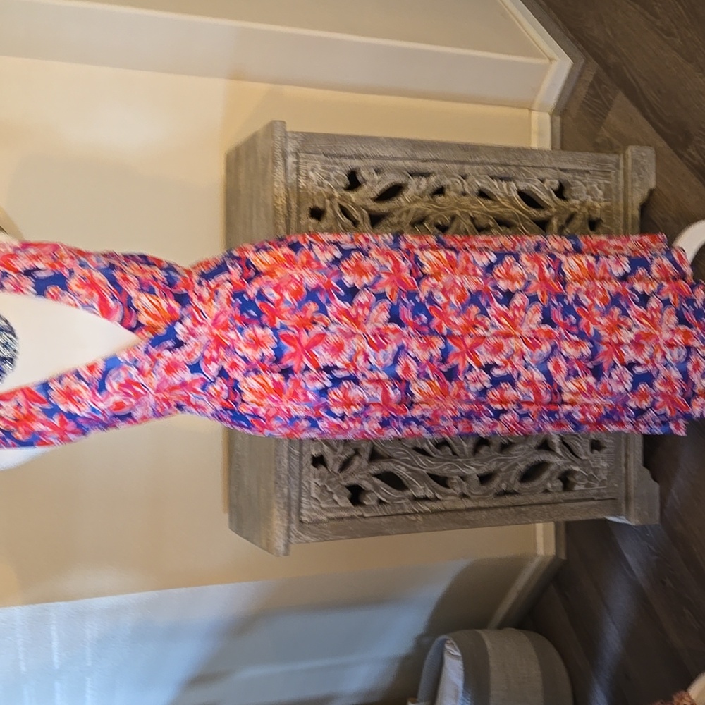 Vibrant Floral V-Neck Maxi Dress New